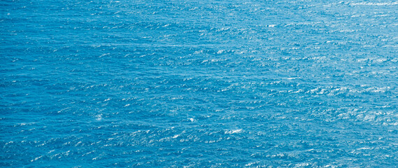 Blue turquoise sea water background. Aerial view