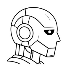 Cute vector illustration Robot doodle for toddlers worksheet