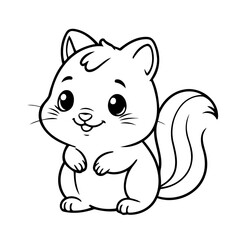 Vector illustration of a cute Chipmunk doodle for children worksheet