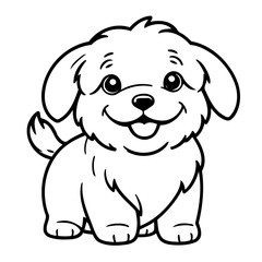 Cute vector illustration Havanese for kids coloring activity page