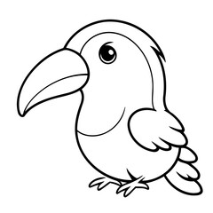Cute vector illustration Toucan drawing colouring activity