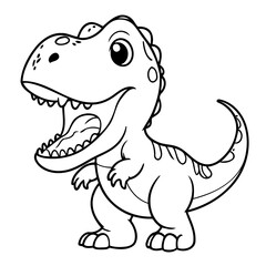 Simple vector illustration of TRex doodle for toddlers worksheet
