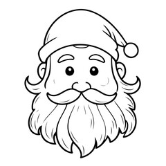 Simple vector illustration of Santa for children colouring activity
