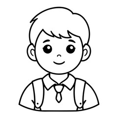 Cute vector illustration School doodle black and white for kids page