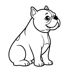 Cute vector illustration Bulldog doodle for kids colouring page