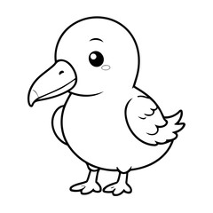 Simple vector illustration of Albatross drawing for kids page