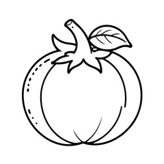 Cute vector illustration Tomato doodle for kids coloring worksheet