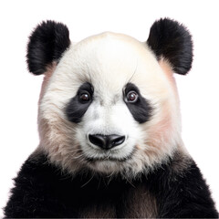 Obraz premium A panda bear standing in front of a plain white backdrop, a giant panda isolated on transparent background