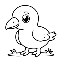 Vector illustration of a cute Albatrosse drawing for kids colouring page