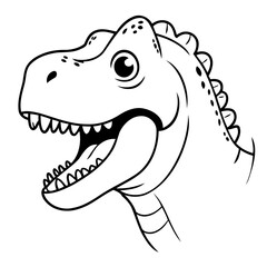 Simple vector illustration of TRex colouring page for kids