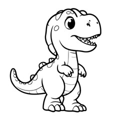 Simple vector illustration of TRex outline for colouring page