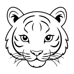 Cute vector illustration Tiger doodle for kids colouring page