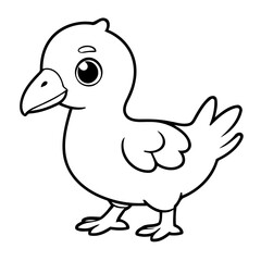 Simple vector illustration of Dodo drawing for kids colouring page