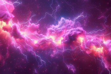Purple and Blue Background With Clouds and Lightning