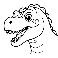Vector illustration of a cute TRex drawing for children page