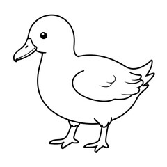 Simple vector illustration of Albatrosse drawing colouring activity