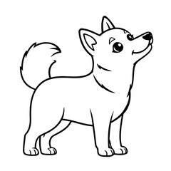 Cute vector illustration Husky for kids coloring activity page