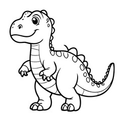 Simple vector illustration of Dino doodle for toddlers worksheet