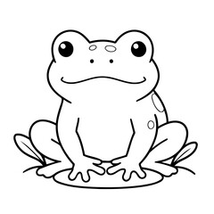 Vector illustration of a cute Frog doodle for kids colouring page