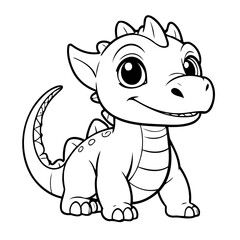 Cute vector illustration KomodoDragon drawing for toddlers book