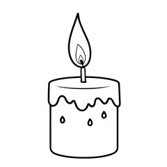 Cute vector illustration Candle hand drawn for kids coloring page