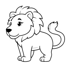 Simple vector illustration of Lion for children colouring activity