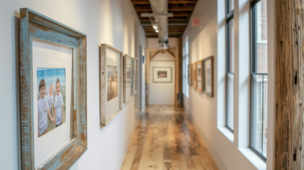 Modern Art Gallery Interior with Framed Photographs on Display