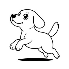 Simple vector illustration of Beagle drawing colouring activity