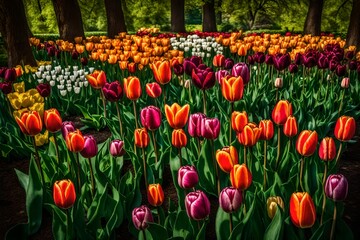 red and yellow tulips