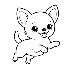 Cute vector illustration Chihuahua doodle for kids coloring worksheet