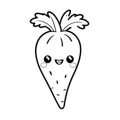 Cute vector illustration Carrot doodle for toddlers coloring activity