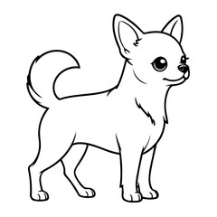 Simple vector illustration of Chihuahua doodle for toddlers worksheet