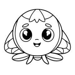 Cute vector illustration Fly doodle for toddlers coloring activity