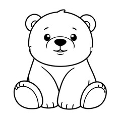 Fototapeta premium Simple vector illustration of PolarBear for kids colouring worksheet