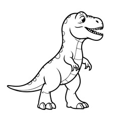Cute vector illustration TRex for toddlers colouring page