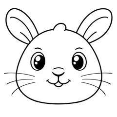 Simple vector illustration of Bunny colouring page for kids