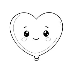 Vector illustration of a cute Balloon doodle for kids colouring page