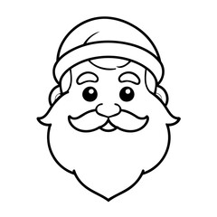Simple vector illustration of Santa for toddlers colouring page