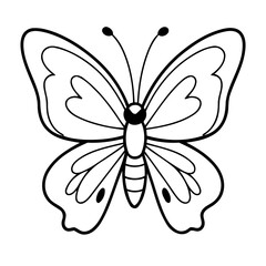 Simple vector illustration of Butterfly for kids coloring page
