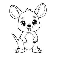 Simple vector illustration of Kangaroo hand drawn for toddlers