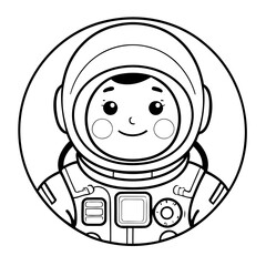 Simple vector illustration of Astronaut for children colouring activity