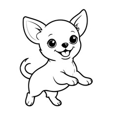 Simple vector illustration of Chihuahua hand drawn for toddlers