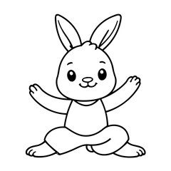 Simple vector illustration of Bunny for toddlers colouring page