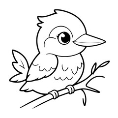 Cute vector illustration Kingfisher drawing for toddlers book