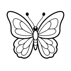 Cute vector illustration butterfly for children colouring activity