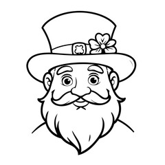 Cute vector illustration StPatricks drawing for kids page