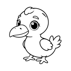 Vector illustration of a cute Dodo doodle colouring activity for kids