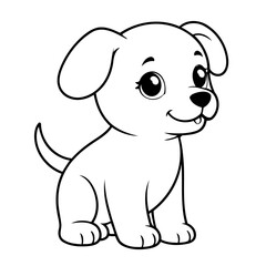Cute vector illustration puppy doodle for kids colouring page