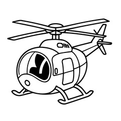 Cute vector illustration Helicopter doodle for toddlers worksheet