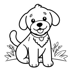 Simple vector illustration of Labradoodle hand drawn for toddlers